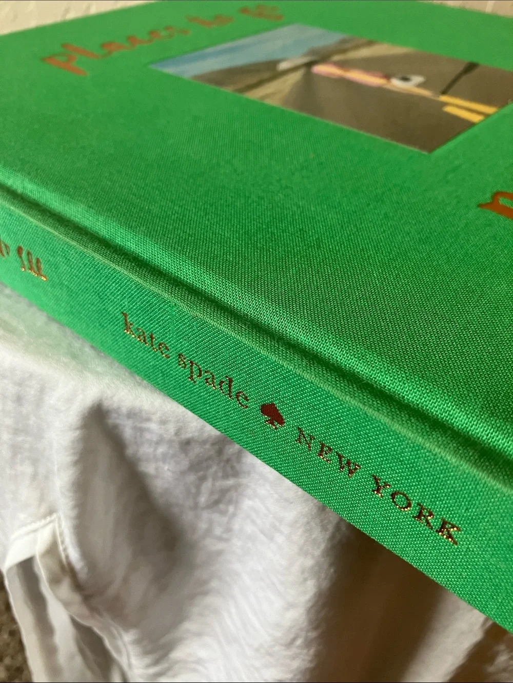 kate spade: Green “Places to Go People to See” Table Book- gold foil